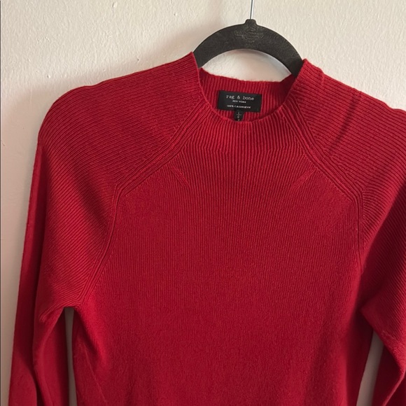 Rag & Bone Red 🐢 Turtle Neck Sweater Knit- new without tags! - Picture 3 of 7